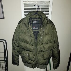 Projek Men's Olive Puffer Jacket